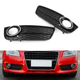 Nomura 420016809136 Front Bumper Fog Light Grille Cover With Chrome Ring For Audi A5 2008-2011 Us
