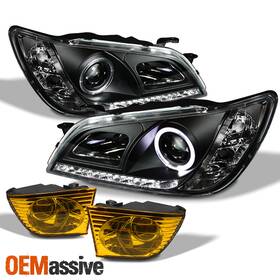 8111053040 Oemassive Fits 01-05 Lexus Altzza Is300 Black Halo Projector Drl Led Headlights Fog Light