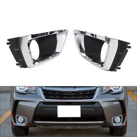Oneclubaa 698632120380 1 Pair Front Bumper Fog Light Bezel Chrome Black For Subaru Forester 2014-2018