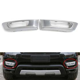 Onegogogo 550755922428 Silver Front Bumper Fog Light Lamp Cover For Range Rover Sport 2014-2017 2015 16