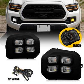 Wwd-rxd-56541 Oxilam Fits 2016-2023 Toyota Led Fog Lights Withe Amber Turn Signal Super Bright