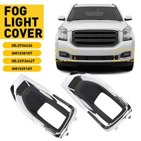 Xpd-wdh-38118 Oxilam Front Outer Lower Fog Light Cover Set Fits 2015-2020 Gmc Yukon And Xl