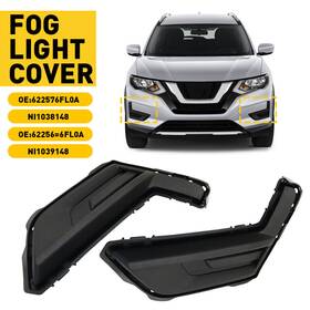 Xpd-wdh-38121 Oxilam Fits For 20172018 2019 2020 Nissan Rogue Front Bumper Fog Light Cover Left Right
