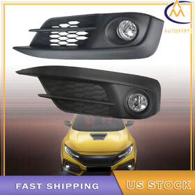 1779120 Pair Front Bumper Fog Light Lamp Kit With Bulbs Harness For 2017 2018 Honda Civic