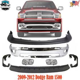 12170806 Perfect Fit Front Bumper Chrome Kit And Brackets Fog Lights Lh Rh For 09-12 Dodge Ram 1500