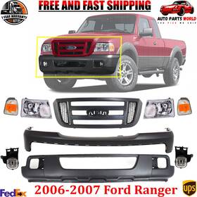 6l5z8200bac Perfect Fit Front Bumper Cover Valance Grille Headlight Fog Light 06-07 Ford Ranger