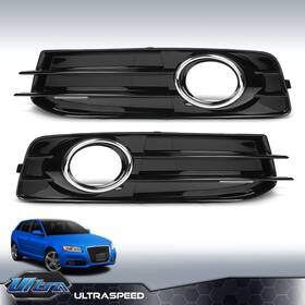 Ult2591918 Pit66 New Fit For 2009-2012 Audi A3 8p S-line Pair Front Bumper Fog Light Grille Cover