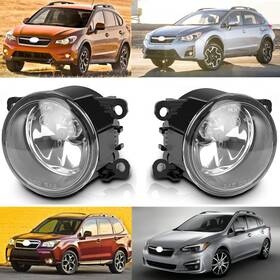 33900 Prefer Warehouse 26150 Pair Of Front Fog Lights Rh Lh Compatible With Subaru Impreza 2012-2019 Black
