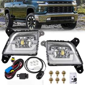 Lw052 Ransoto Front Led Fog Lights Compatible With 2019-2023 Chevy Clear Lens
