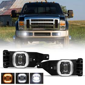 Realove 640486051600 Fit 2005 2006 2007 For Ford F-250 Super Duty Popular Led Driving Fog Light Halo
