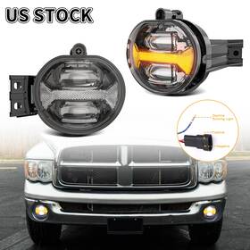 Realove 717931382173 2pc Bumper Led Fog Lights Drl For Dodge Ram 1500 2002-2008 2500 3500 03-2009