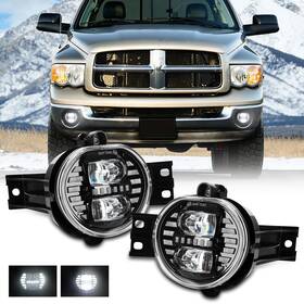 Realove 754137412501 Pair Front Bumper Driving Led Fog Lights With Drl For Dodge Ram 2500 3500 2003-2009