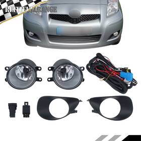 Rr3567018 Refitfullrange Clear Lens Fog Light Lamp With Black Bezel Fit For 2006-2008 Toyota Yaris Hatchback
