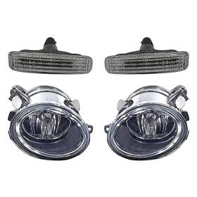 Bndl-283046 Replacement For Bmw 540i 01-03 4-piece Kit Driver And Passenger Side Fog Lights