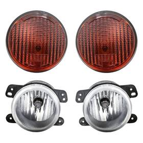 Bndl-283833 Replacement For Jeep Wrangler 07-10 4-piece Kit Driver And Passenger Side Fog Lights