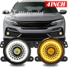 Ridroid-led-wd08-2 Ridroid Pair For 2016 2017 2018 2019 2020 2021 Honda Civic 4 Inch Led Fog Lights Lamps