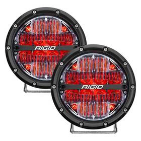 36205 Rigid Industries 360-series 6 Inch Round Driving Beam Led Lights W Red Backlight