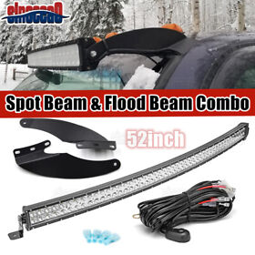 Siz72l13w02 Roof Windshield 52inch Led Light Bar Mount Brackets For Dodge Ram 1500/2500/3500