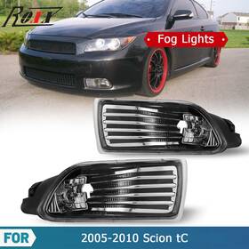 30-0070-09 Roxx Black Clear Fog Lights For 2005-2010 Scion Tc Projectors Driving Lamps Pairs