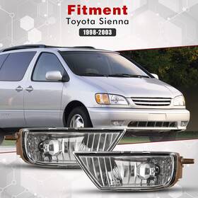 30-0404-09 Roxx Fog Lights For 1998-2003 Toyota Sienna Front Bumper Lamps With Wiring Switch Kit