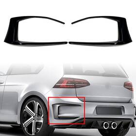 Runx 550755843198 Black Rear Bumper Spoiler Fog Light Cover For Vw Golf 7 R Gtd Mk7 2013-2016