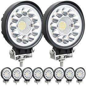 San Young 727636188611 Round Led Off Road Lights 4 Inch 12v 24v 4.5 Inches 10