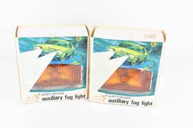 Atp30-0079e-12 Sears Vintage Auxiliary Amber Glass Fog Lights Quartz Halogen Set Of 2