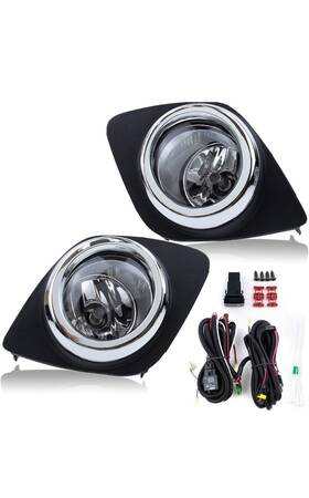 Tl89556dt Seblaff For 2009-2012 Toyota Rav4 Bumper Chrome Fog Lights With Bulb Harness Switch Pair Ws