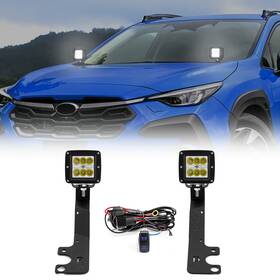 70203009 Si 70104069 70201001 For Subaru Crosstrek 2024-2025 - 3ftft 24w Led Lights Pods Hood Mounts Wiring Kit