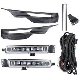 Silscvtt Fs922150sr Driver&passenger Led Fog Lights With Bezel Switch Wires For Honda Accord 2016-2017