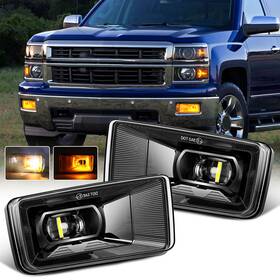 Sup-light 762891749177 Pair Clear Led Fog Lights Drl Sealed For Chevy Silverado/suburban 1500 2500 3500