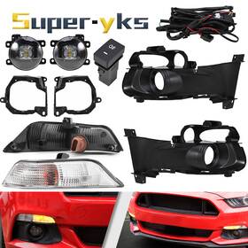 Lf10-s Sy Front Fog Light Lamps Cover Harness Wiring Switch Set For Ford Mustang 2015-2017