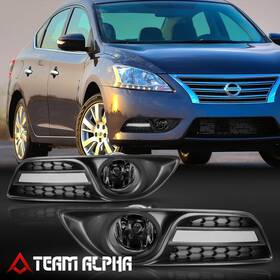 Tma-ms312ltzlf Team-alpha Fits 2013-2016 Nissan Sentra Smoke Bumper Fog Light Lamp With Switch Harness Bezel
