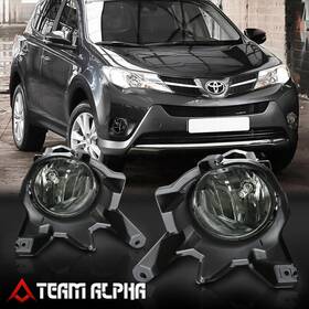 Tma-ms314vartlf Team-alpha Fits 2013-2016 Toyota Rav4 Smoke Bumper Fog Light Lamp With Switch Harness Bezel
