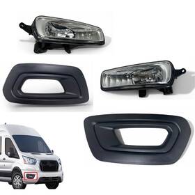 Fo2593236 Texas E Parts Fits 2020-2024 Ford Transit And E-transit Left Right Front Fog Light W Cover Set