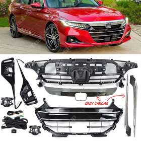Ho1210170 Tool-shop 2021 2022 2023 Honda Accord Front Bumper Upper Lower Grill Trim Cover Fog Lights