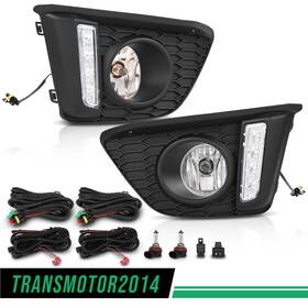 Tra366716 Transmotor2014 Fit For 2014-17 Honda Jazz Halogen Front Bumper Driving Fog Lights With Wiring