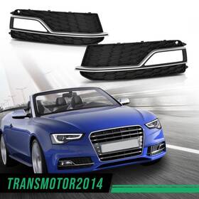A5-s-line Transmotor2014 Tra580341 Fit For 13-16 Audi S5 Front Bumper Fog Light Grille Grill Cover New