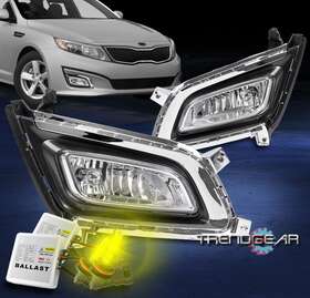 865512t500 Trendgear Auto Parts For 2014-2015 Optima Bumper Driving Fog Lights Lamps Chrome With Bezel 3000k Hid