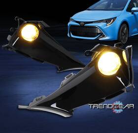 To1038230 Trendgear Auto Parts For 19-21 Toyota Corolla Hatchback 4dr Bumper Yellow Led Fog Light Bezel Switch