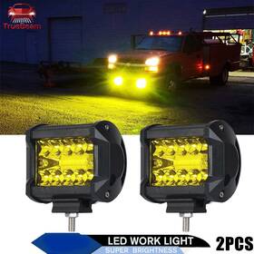 Truebeam Cd5aam05xaa 2x4 Inch 400w 4-row Yellow Led Fog Light Bar Spot Flood Driving Truck Atv 3000k