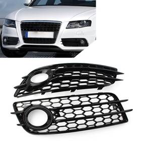 Twoagain 310009663084 1 Pair Mesh Front Bumper Fog Light Grille Cover For Audi A4 B8 S4 2008-2012