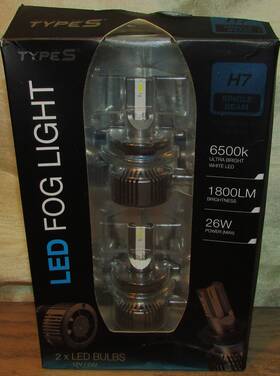 Type S 643334578526 2-pack H7 Single Beam Ultra Bright L.e.d. Fog Light Bulbs New-opened Box