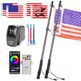 Q00100302d1 Uni-shine 2pcs 3ft Led Whip Lights With Spring Base Spiral Rgb Chasing App And R