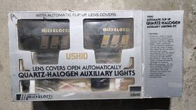 61-96226 Ushio Nos 80s Michelotti Fog Lights Automatic Covers Vtg Rally Car Toyota Bmw