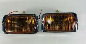 Sae-f-78 Ushio Vintage Halogen Quartz-halogen Amber Fog Light Pair Made/japan