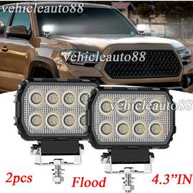 Al036ab1003-2pc Vehauto08 2x 4.3 Inch Led Work Light Bar 4wd Offroad Fog Flood Driving Lamp Fits Jeep Atv Suv