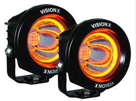 5509187 Vision X Amber Led Fog Light Kit With 2 Lamps And Harness For Jl Or Jt