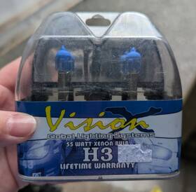 4001022 Vision X Vx-lh3/4001022 New 55w H3 Fog Light Bulb Pair In Super White 12v