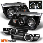 1j5941018ah Vw2503116 Vw2502116 Vw2503124 99 00 01 02 03 04 Oemassive Fits Vw Jetta Black Halo Projector Headlights 840960101757